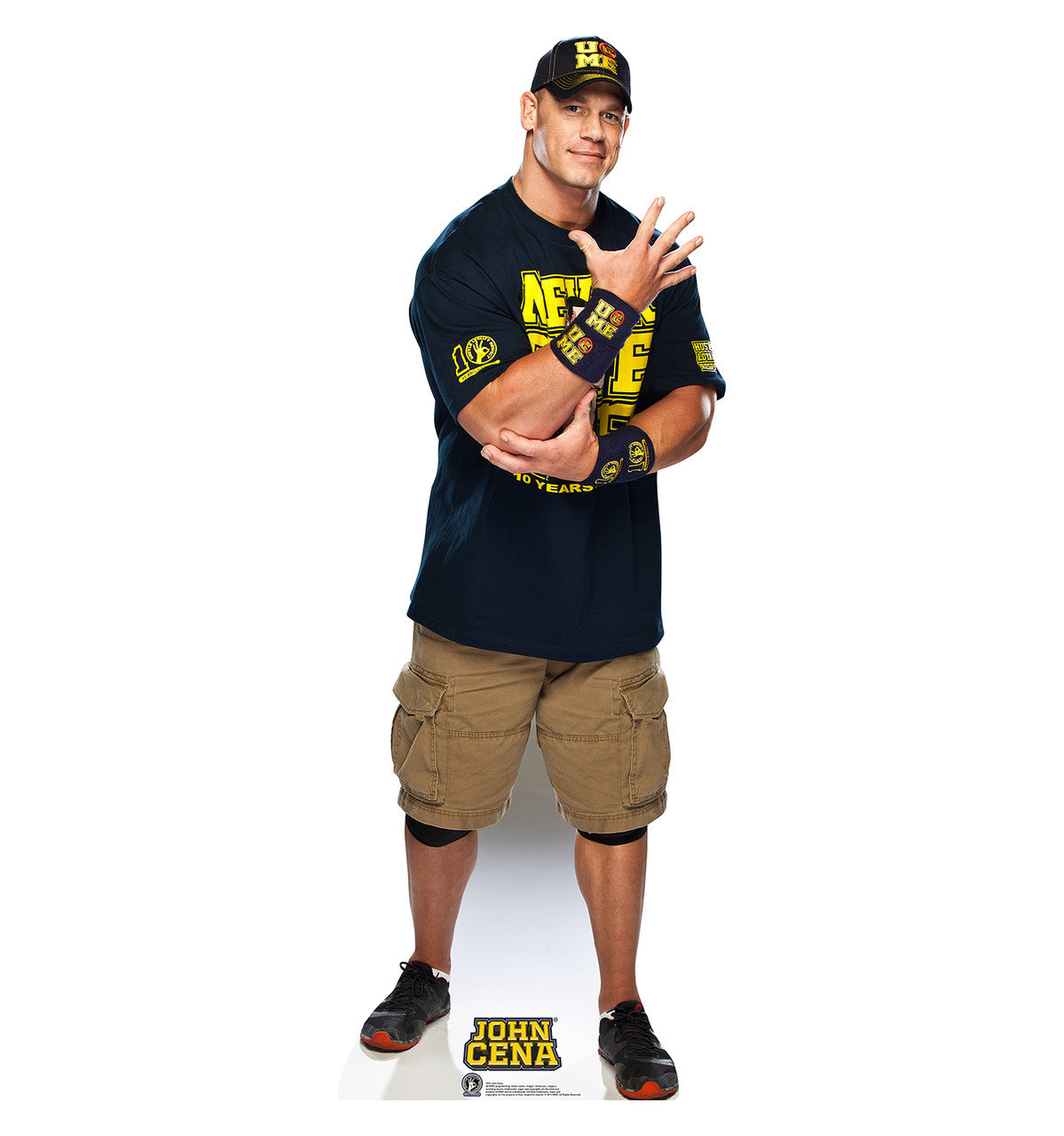 John Cena Navy and Gold Shirt On - WWE