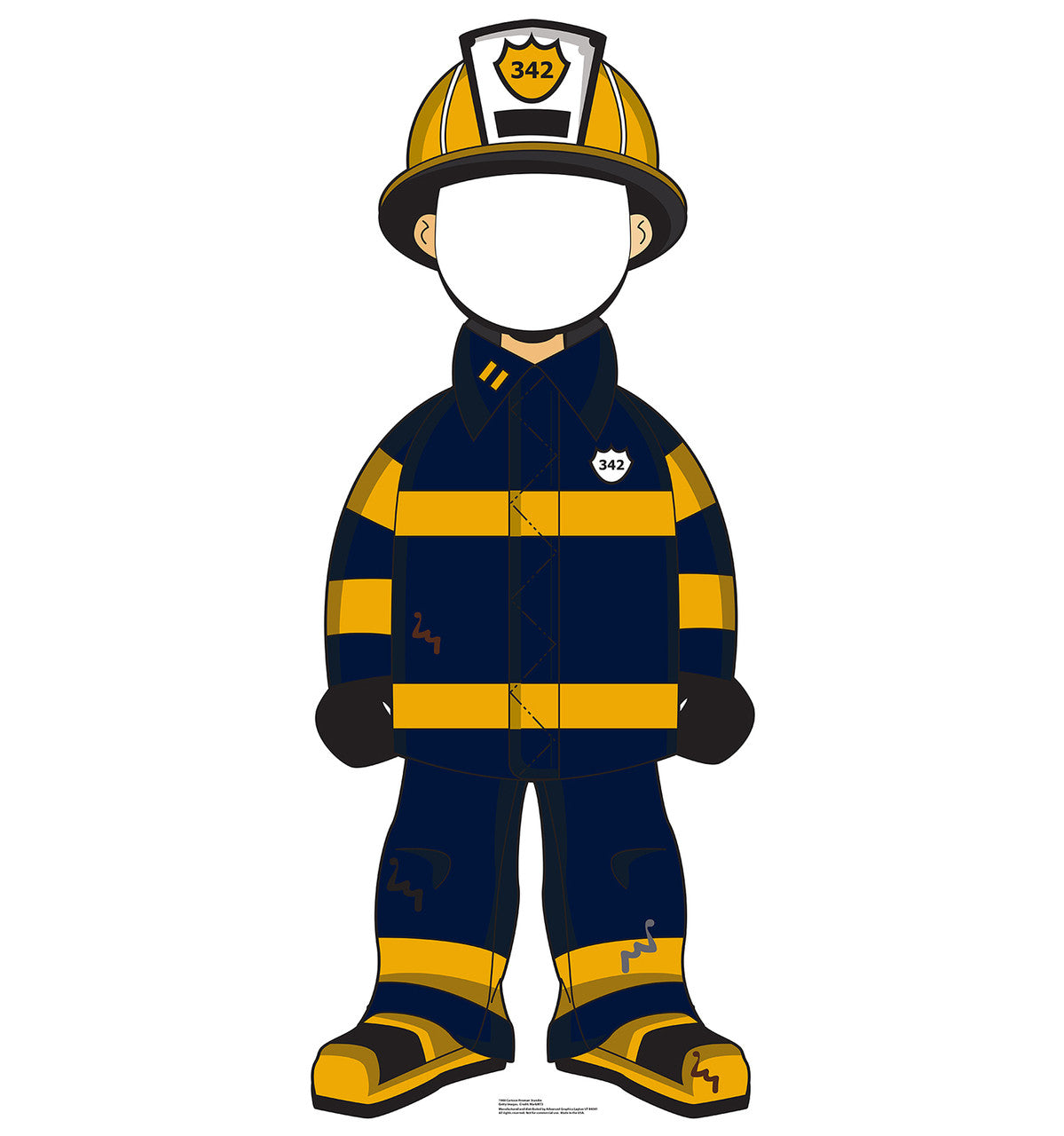 Cartoon Fireman Standin