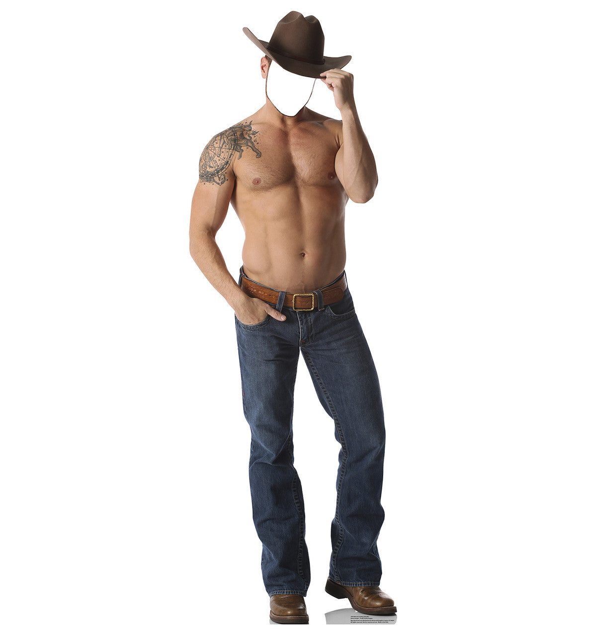 Shirtless Cowboy Standin
