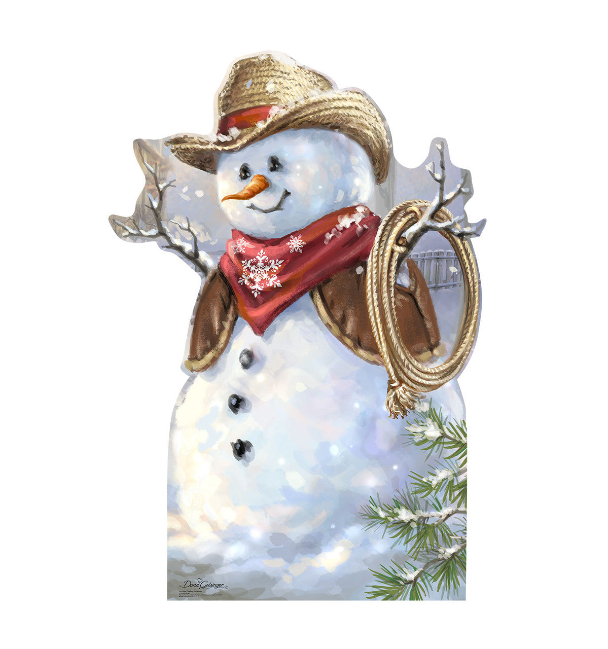 Cowboy Snowman (Dona Gelsinger Art)