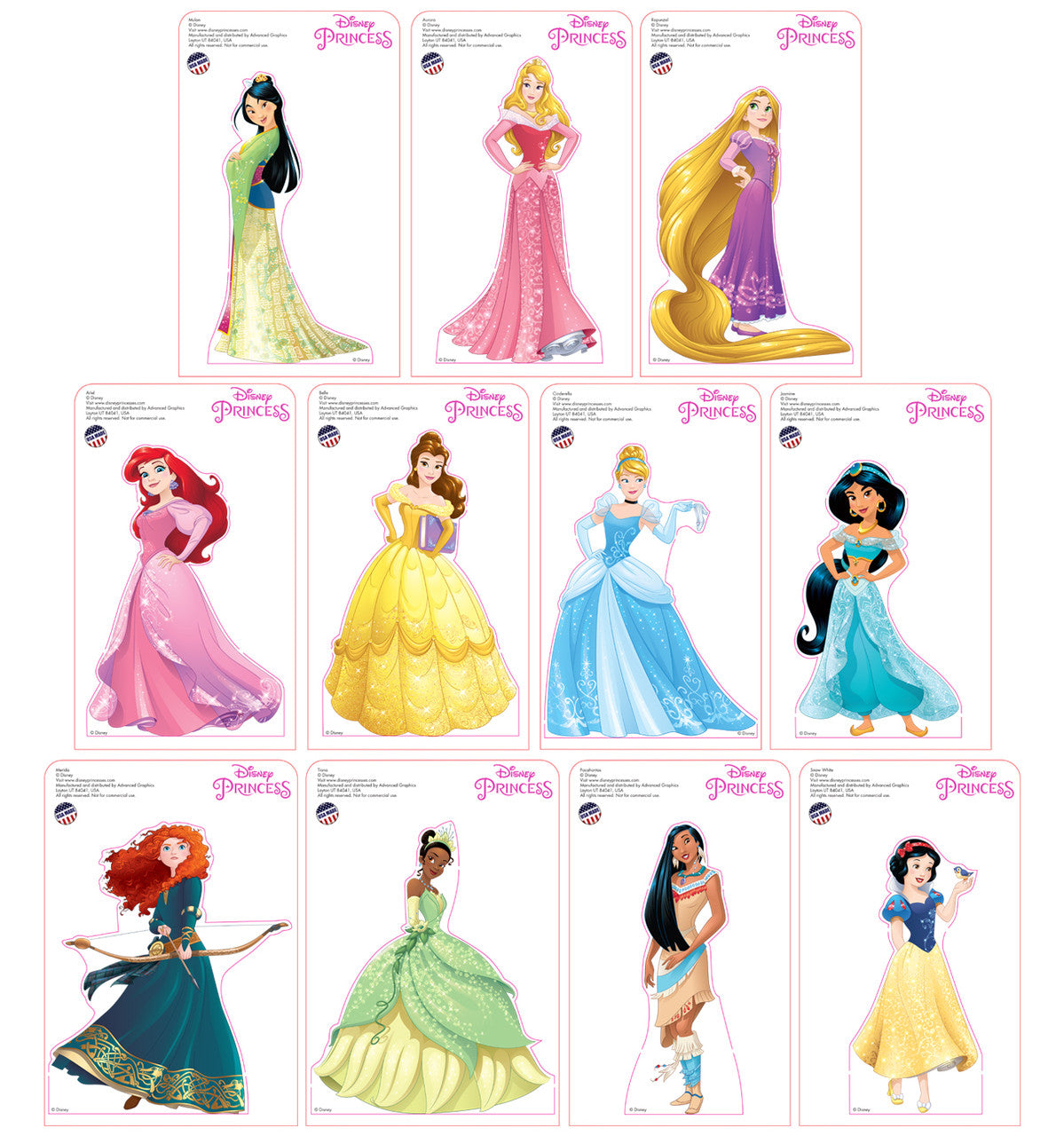Mini Disney Princesses Standees 2016 (11 pack: All Princesses)