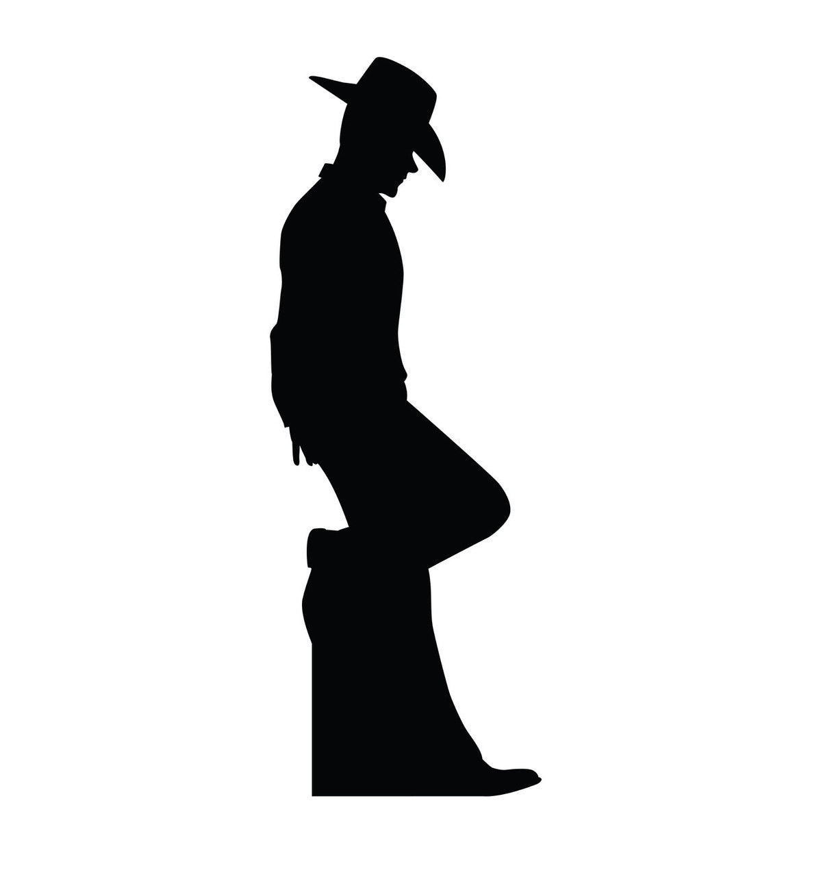 Cowboy Leaning Silhouette