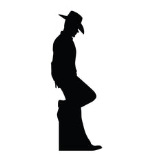 Cowboy Leaning Silhouette