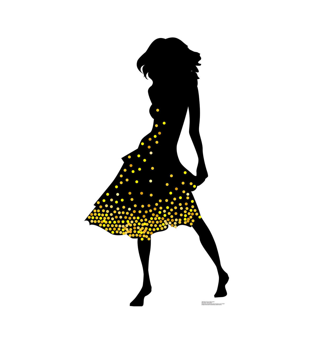 Silhouette Dancer Yellow Sparkles