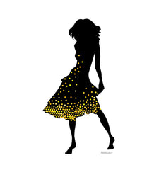 Silhouette Dancer Yellow Sparkles