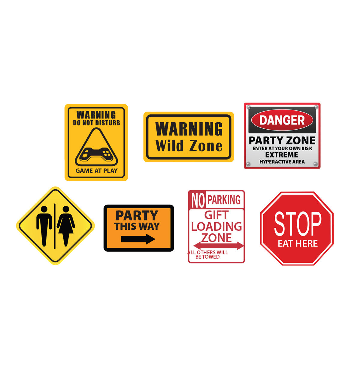 Party Construction Signs (Set of 7)