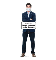 Social Distance Mask Standee Male