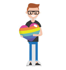 LGBT Male Cartoon Pride Standee