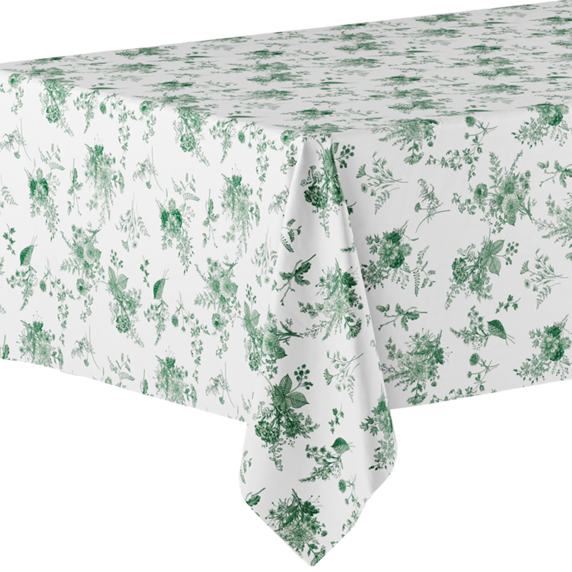 12 Pack Verdure Green Floral 66% Thicker Premium Table Cover | 54 in. x 108 in.