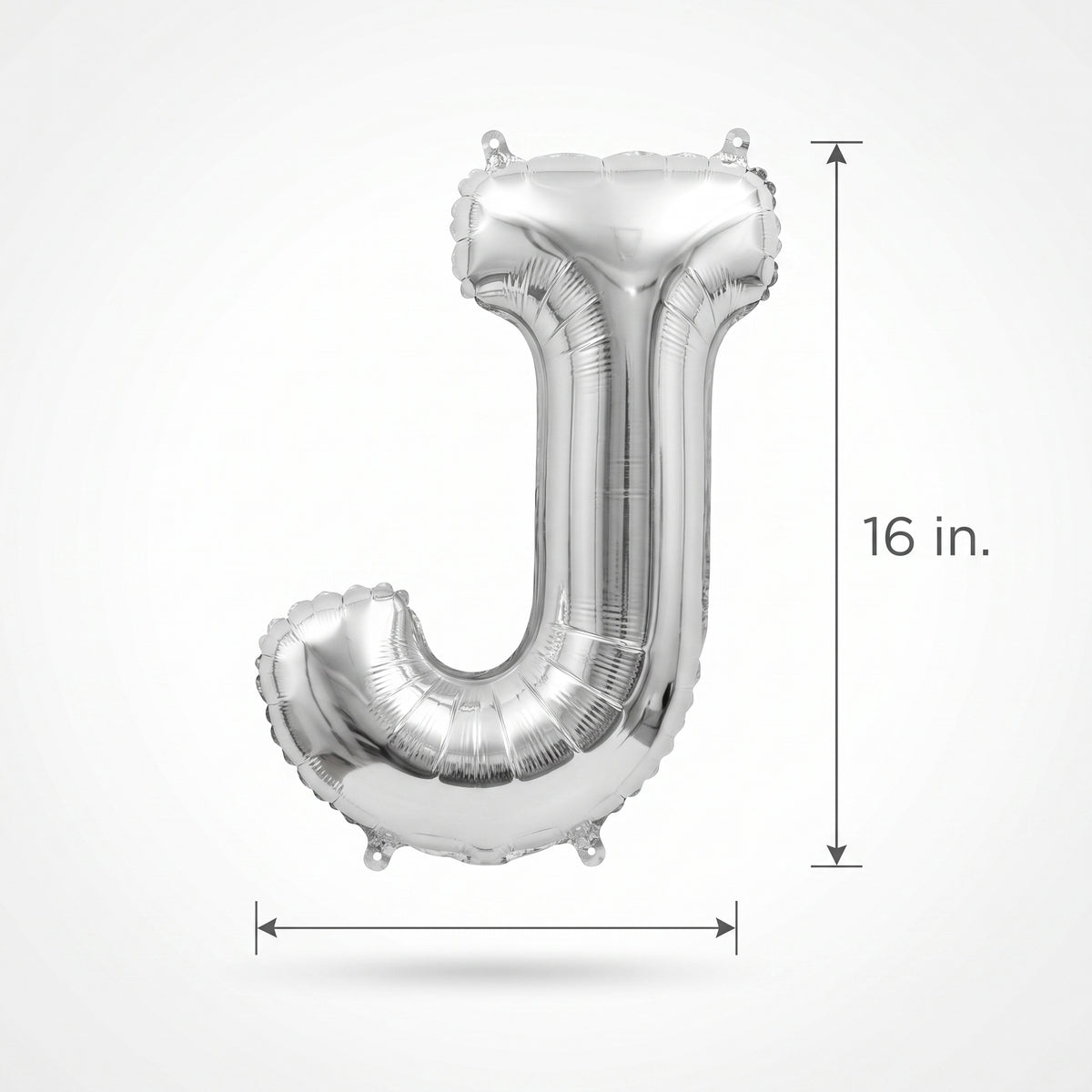 Silver Foil Letter "J" Balloon - Air Filled