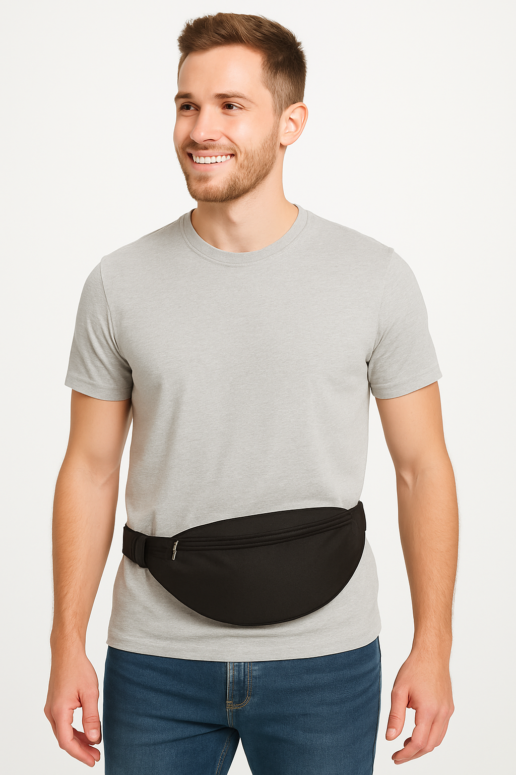 Sleek Black Fanny Pack - Versatile Wearable Costume Accessory