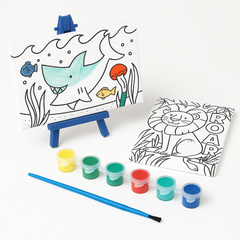 Safari & Sea Animal Canvas Paint Kit with Easel