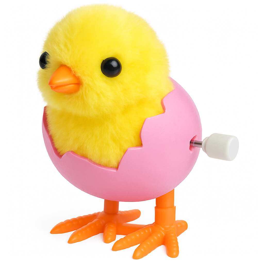 Pink Wind-Up Hatching Chick Easter Toy