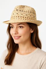 Summer Breeze Straw Fedora Hat