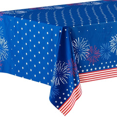 12 Pack Patriotic Starburst Table Cover | 54 in. x 108 in.