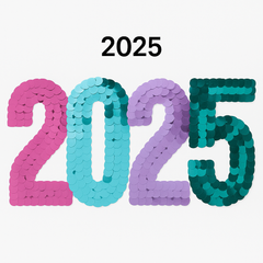 2025 Jumbo Colorful Starlight Paillette Cutout for New Year's Celebration