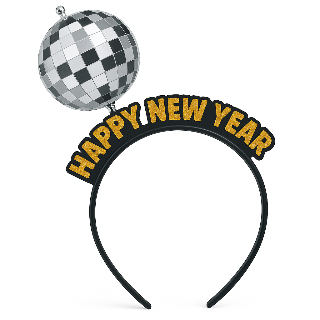 Spinnable Disco Ball New Year's Headband