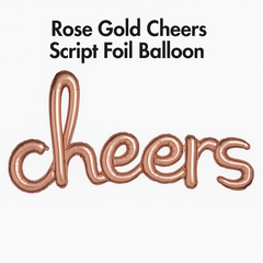 Rose Gold "Cheers" Script Foil Balloon