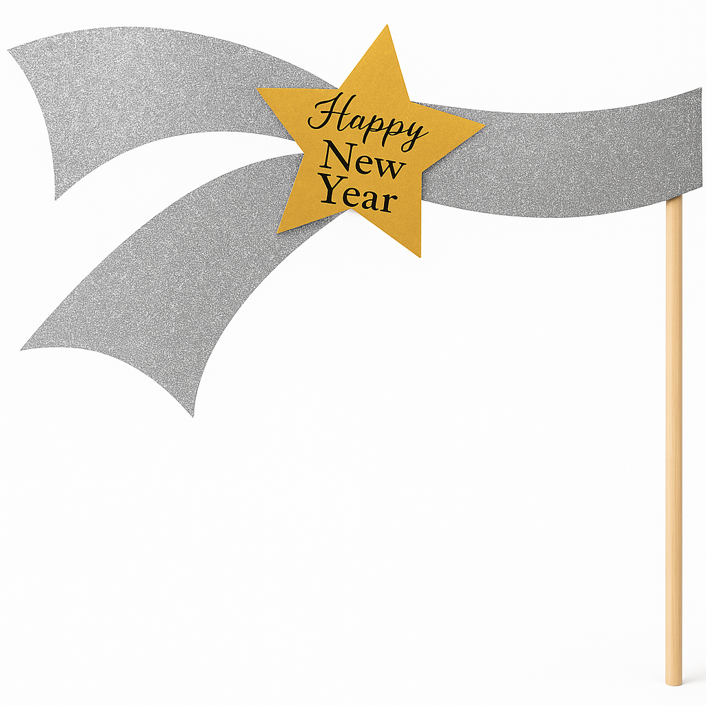 Deluxe New Year's Eve Photo Booth Kit - 21 Pieces