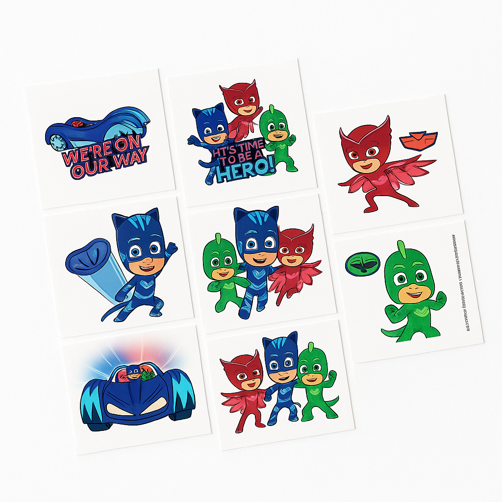 PJ Masks Heroic Adventure Temporary Tattoos for Kids' Parties