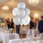 Silver & White 25th Anniversary Latex Balloons - 12