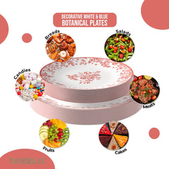 8 In. Toile Design Plastic Plates | 10 Count