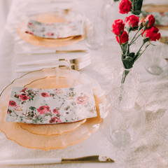 7.5 In. Rosè/Gold Petal Plates | 20 Count