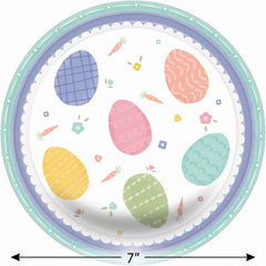 Pretty Pastel Easter Dessert Plates - 7" Round, 8-Pack