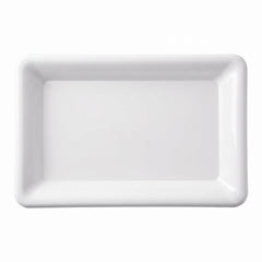 Elegant White Rectangular Plastic Serving Tray - 9" x 14.25"