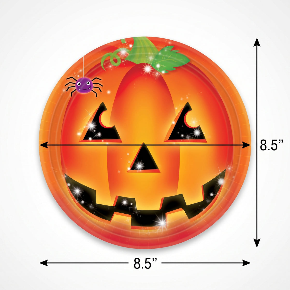 Perfect Pumpkin Halloween Paper Plates - 8.5'' Round