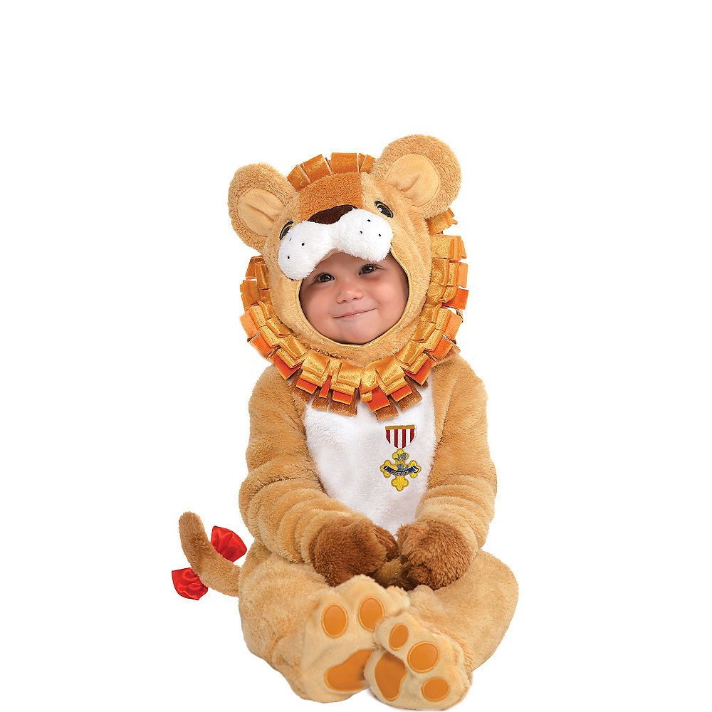 Infant Cowardly Lion Costume from The Wizard of Oz - Plush Halloween Jumpsuit with Hood