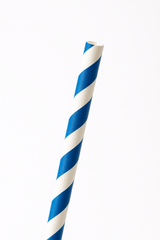 Bright Royal Blue Paper Straws - 7.75 in.