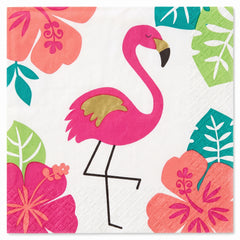 Aloha Flamingo Tropical Beverage Napkins, 16-Pack, 2-Ply - 5 In. X 5 In.