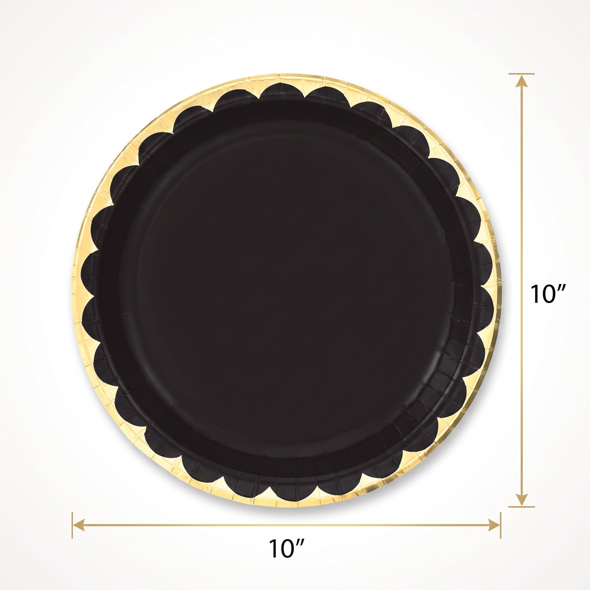 Elegant Black and Gold 10" Paper Plates