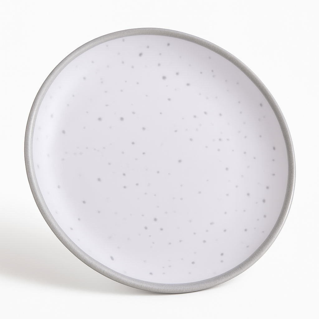 Elegant Silver Melamine Lunch Plate - 8.35"
