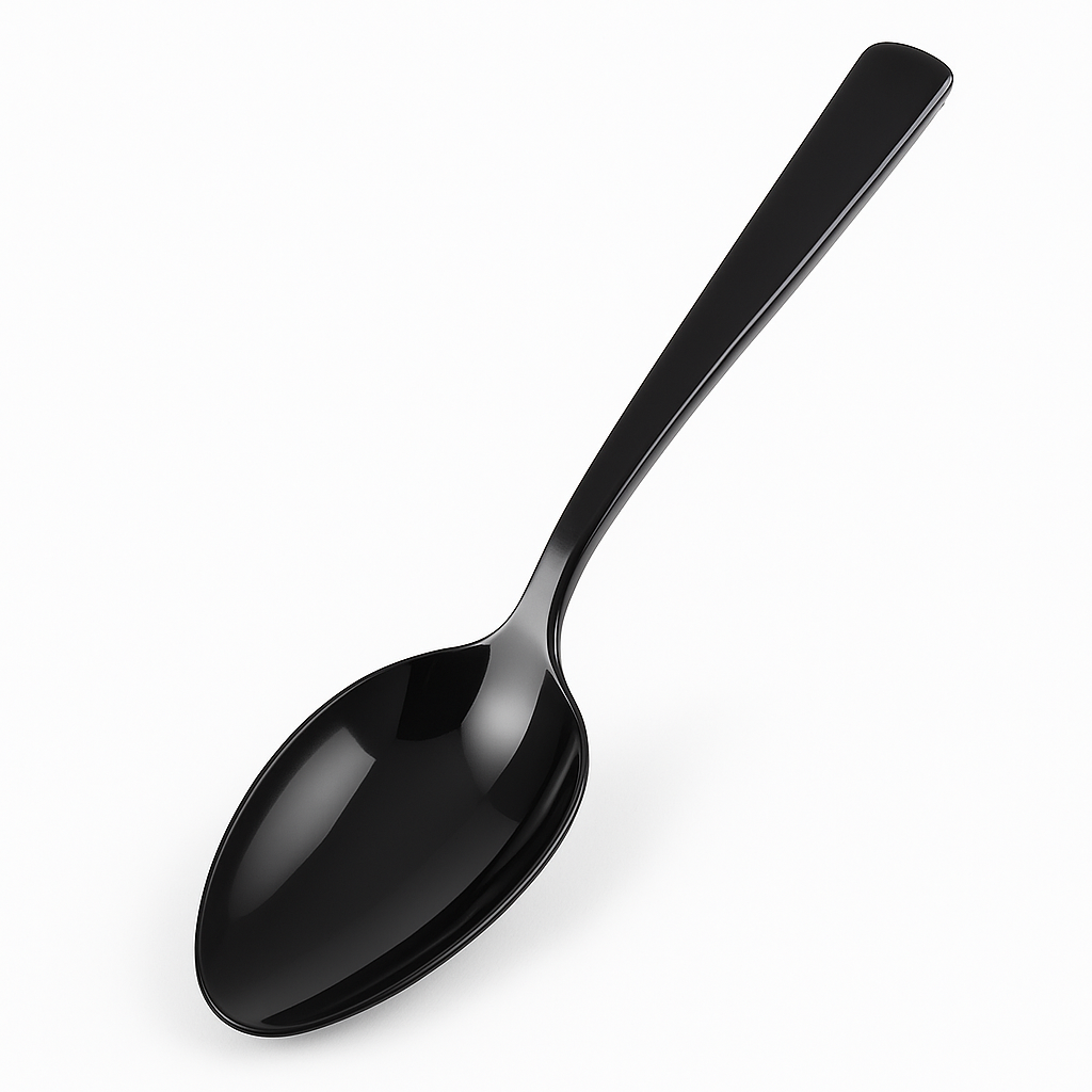 Elegant Black Plastic Serving Spoon - 9.75"
