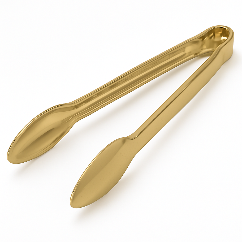 Elegant Gold Plastic Tongs, 12-Inch