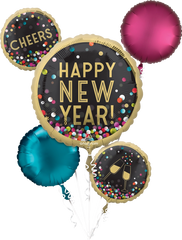 Radiant New Year's Foil Balloon Bouquet