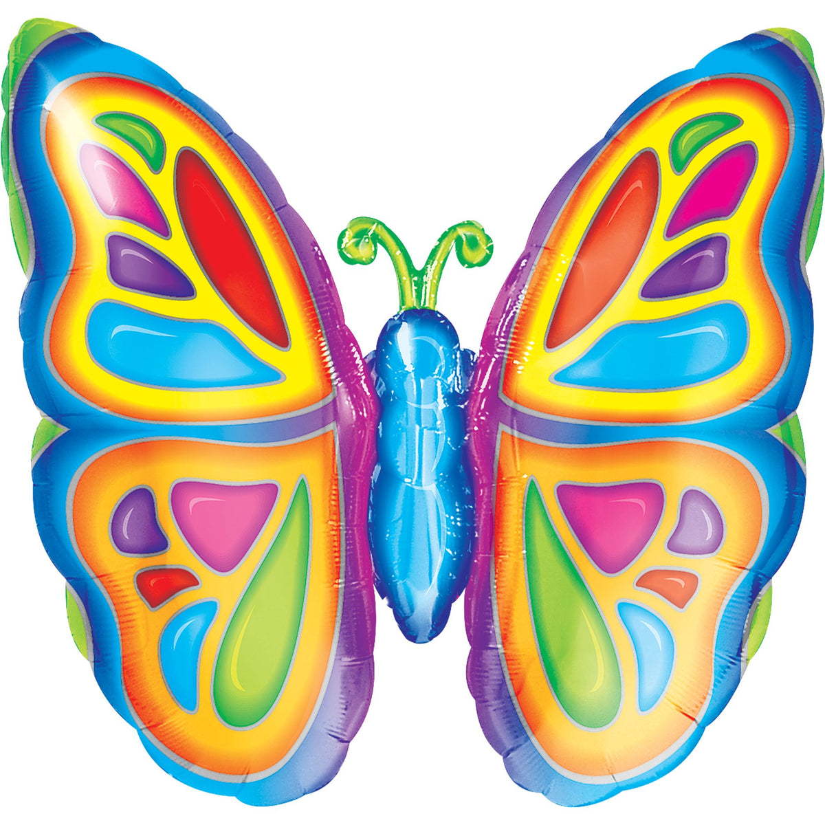 Vibrant Butterfly Foil Super Shape Balloon - 26 Inch
