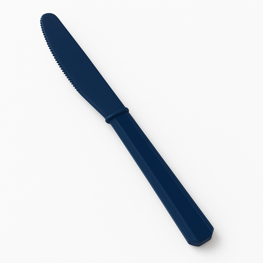 Navy Blue Economy Plastic Knives