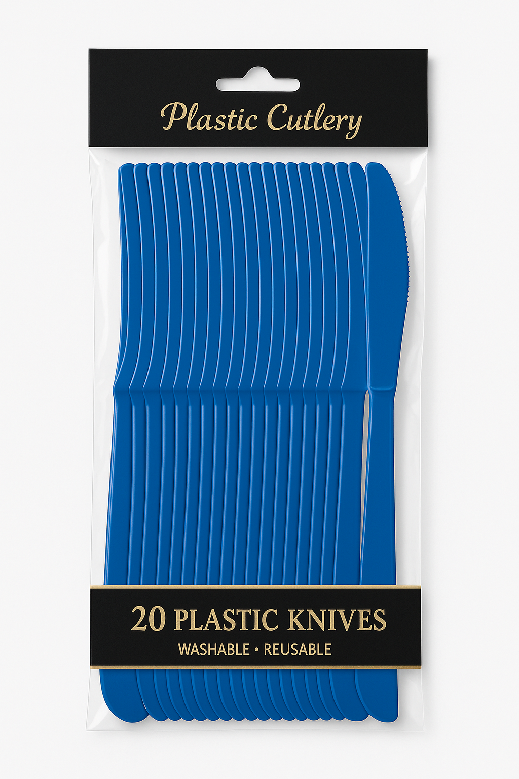 Royal Blue Plastic Knives - Pack of 20 - 7.5 in.