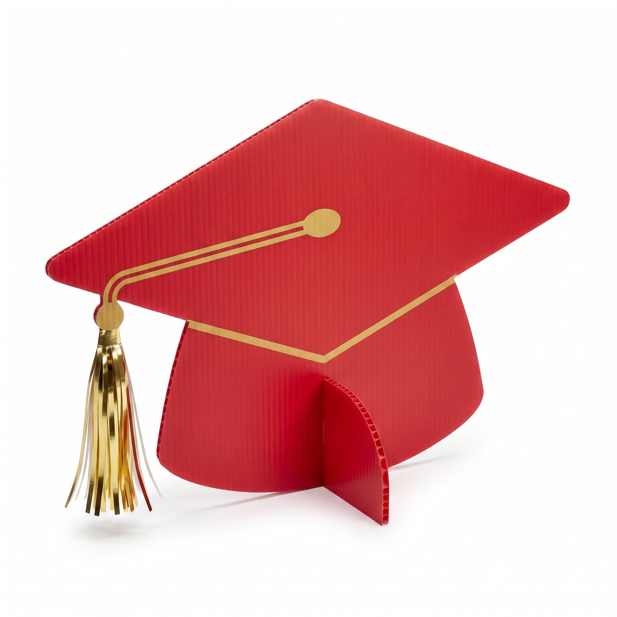 Graduation Cap Red Yard Sign - Large
