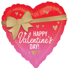 Satin Valentines Day Foil Balloon with Bow