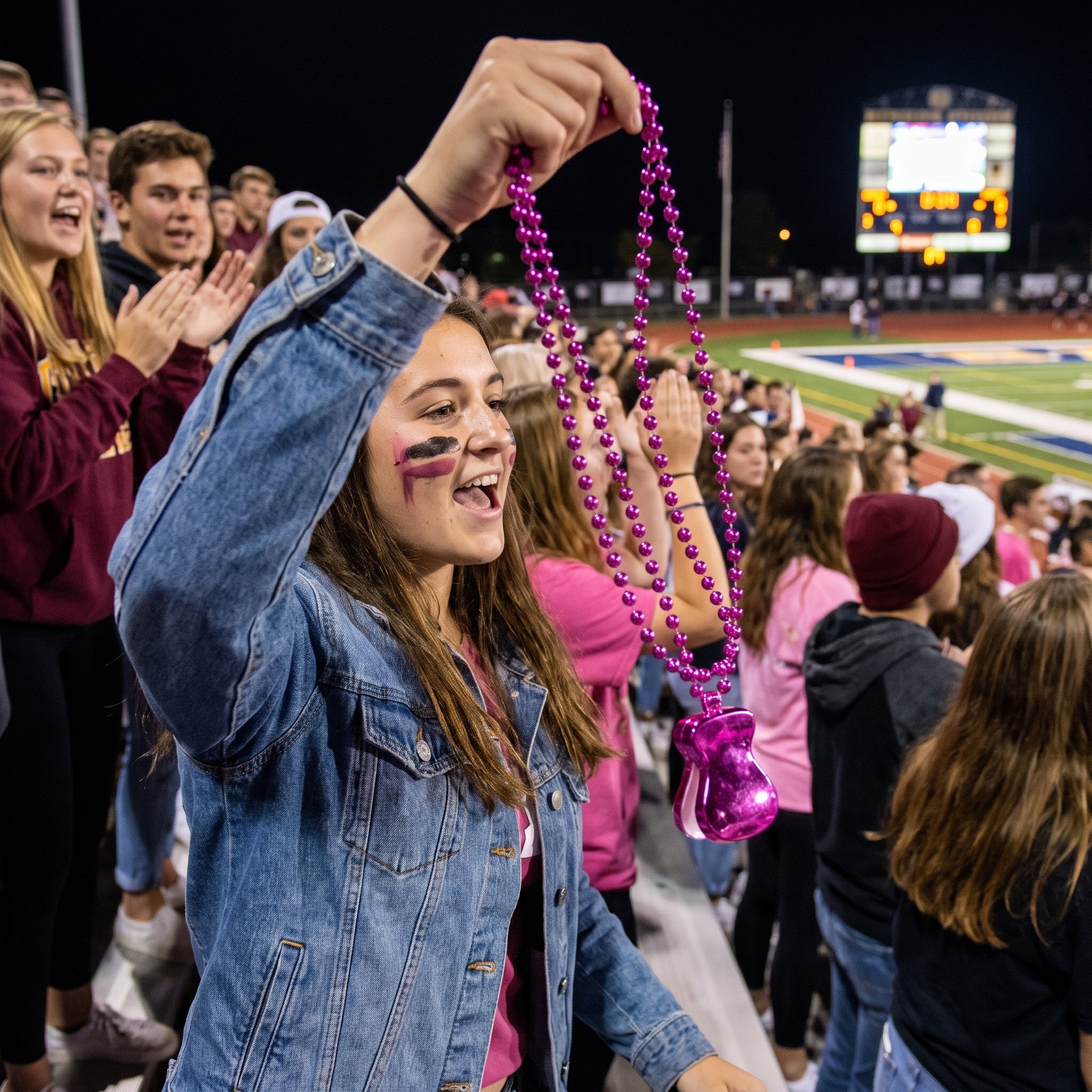 Bright Pink Clacker Necklace - Team Spirit Noisemaker