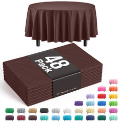 Round Brown Plastic Table Cover | Case of 48