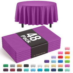 Round Magenta Plastic Table Cover | Case of 48