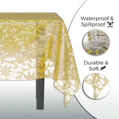 Gold Lace Plastic Table Cover