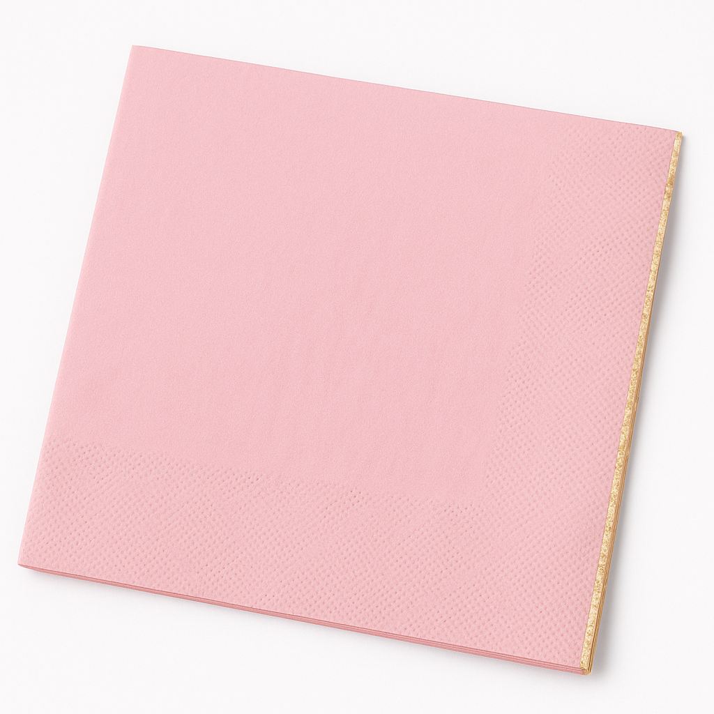 Rose Gold Hot Stamped Beverage Napkin