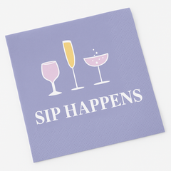 "Sip Happens" Cocktail Beverage Napkins