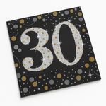Sparkling Celebration 30th Birthday Beverage Napkins - 5 In. X 5 In.